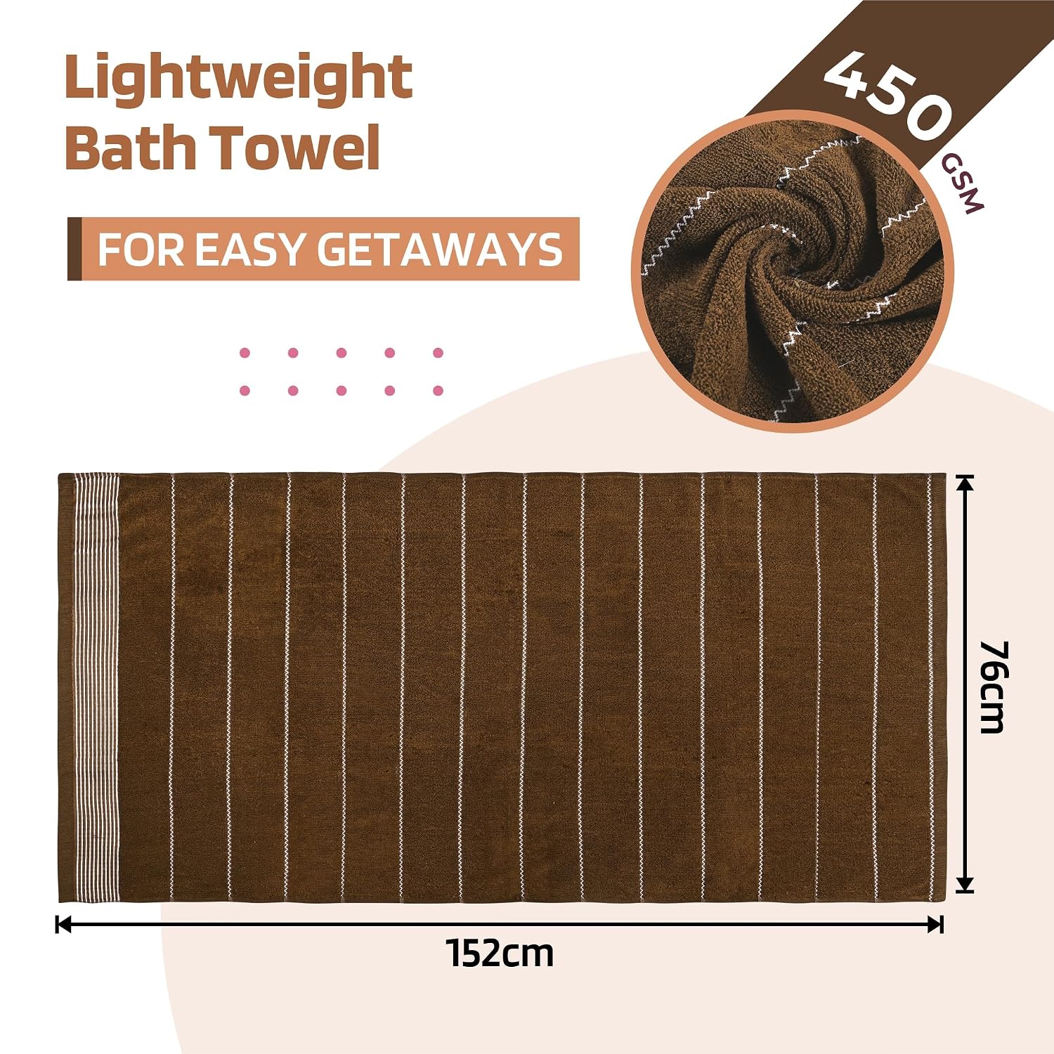 Kuber Industries Soft Cotton Bathing Towel 900 Gsm | Resistant Bath Towels (Dark Blue & Brown) - Pack Of 2