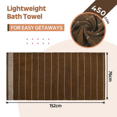 Kuber Industries Soft Cotton Bathing Towel 900 Gsm | Resistant Bath Towels (Dark Blue & Brown) - Pack Of 2