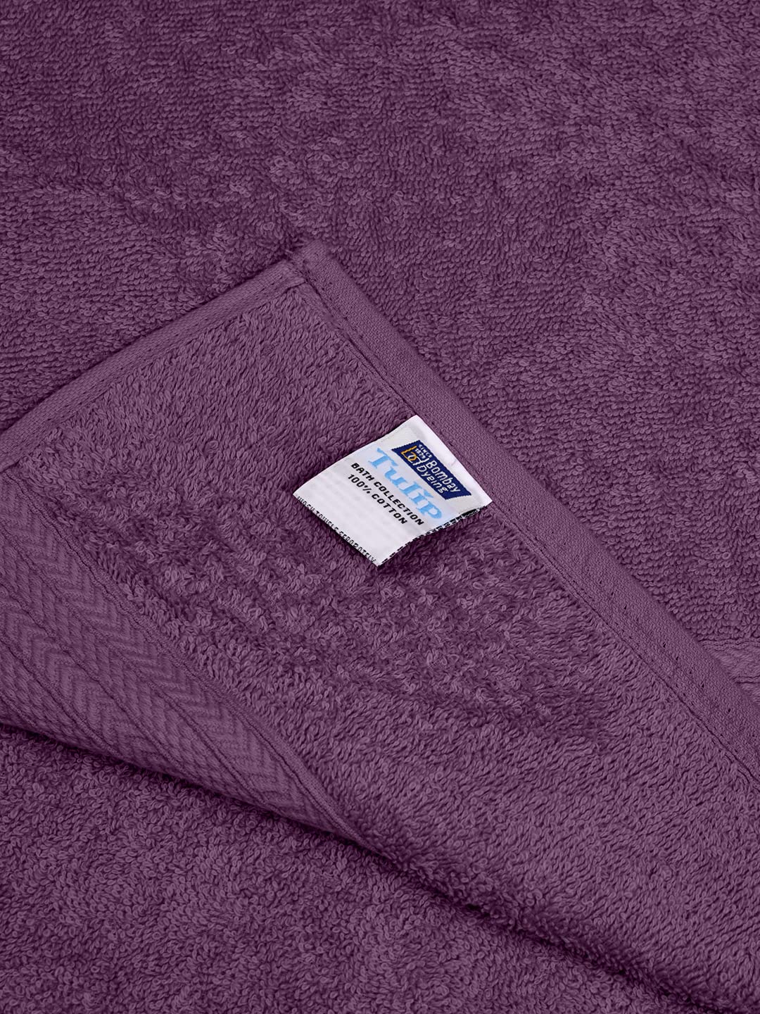 Bombay Dyeing Tulip 100% Cotton Large Size Bath Towel 500 Gsm (Purple)