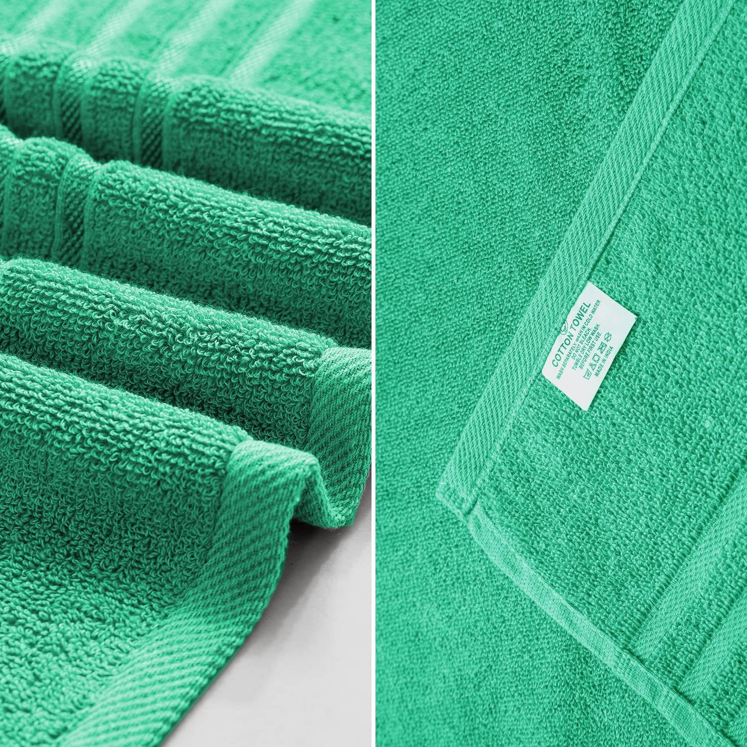 Hanorix 100% Cotton Large Size Bath Towel 450 Gsm | Soft Bath Towel For Men & Women Ultra Absorbent Cotton Towel Soft & Absorbent Towel (Mine Green)