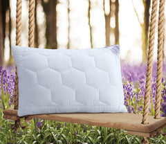 Lavender Suede Fabric Pillow With Microfiber Filling Pillow, White, Size - 45 X 68 Cm | Perfect For Side Sleepers, Back & Stomach Sleepers | Hypoallergenic, Antibacterial - Pack Of 1