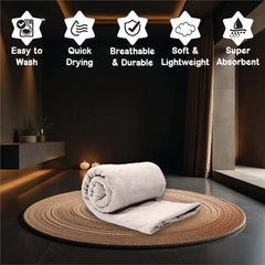 Housse Premium Microfiber Bath Towel 550 Gsm | Extra Large Quick Dry Towels For Women & Men | Super Soft Plush | Ultra Absorbent For Home Swimming Sports & Travel (Beige)