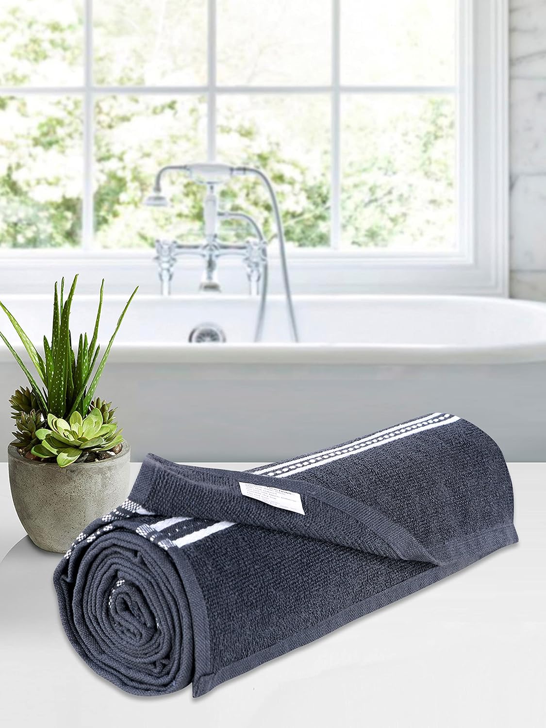 Home Elite Cotton Bath Towel 400 Gsm (Dark Grey)