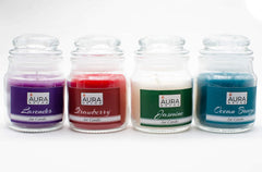 LAVENDER, STRAWBERRY, JASMINE & OCEAN BREEZE FRAGRANCE PARAFFIN WAX JAR CANDLES