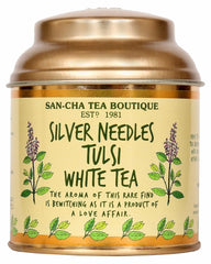 San-Cha Silver Needles Tulsi White Tea - 25gm, 0.8 Ounce | Supports Improved Immunity - Low Caffeine, Richest In Antioxidants