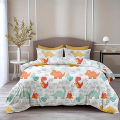 Printed Cotton King Size Bedsheet With 2 Pillow Covers | 104 X 104 Inches, Orange & Mint | Durability, Breathability, Softness, & Easy Maintenance
