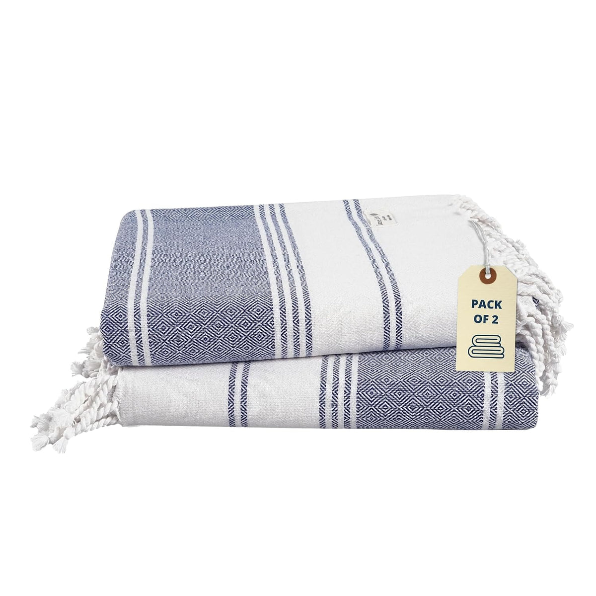Lane Linen Beach Towel 699 Gsm | Oversized, Pre-Washed Large Beach Towels, Sandless Beach Towel, Quick Dry Travel Towel - Navy Blazer (2 Pack)