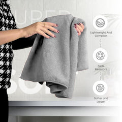 Black Gold The Finer Touch Premium Microfiber Bath Towel 1200 Gsm | Ultra Soft & Absorbent Quick Dry Towel Lightweight Microfiber Bath Towel (Grey) - Pack Of 3