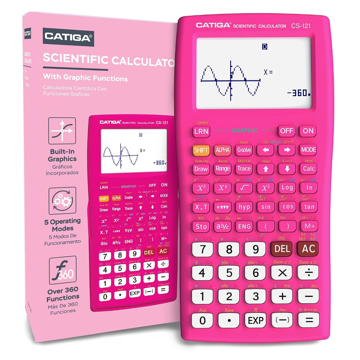 Scientific Calculator With Graphic Functions - Multiple Modes With Intuitive Interface - Perfect For Students Of Beginner & Advanced Courses, High School Or College