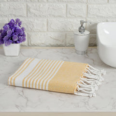 Dolce Casa 100% Cotton Turkish Fouta Towel 400 Gsm | Extra Large Full Size Cotton Bath Towel (Yellow)