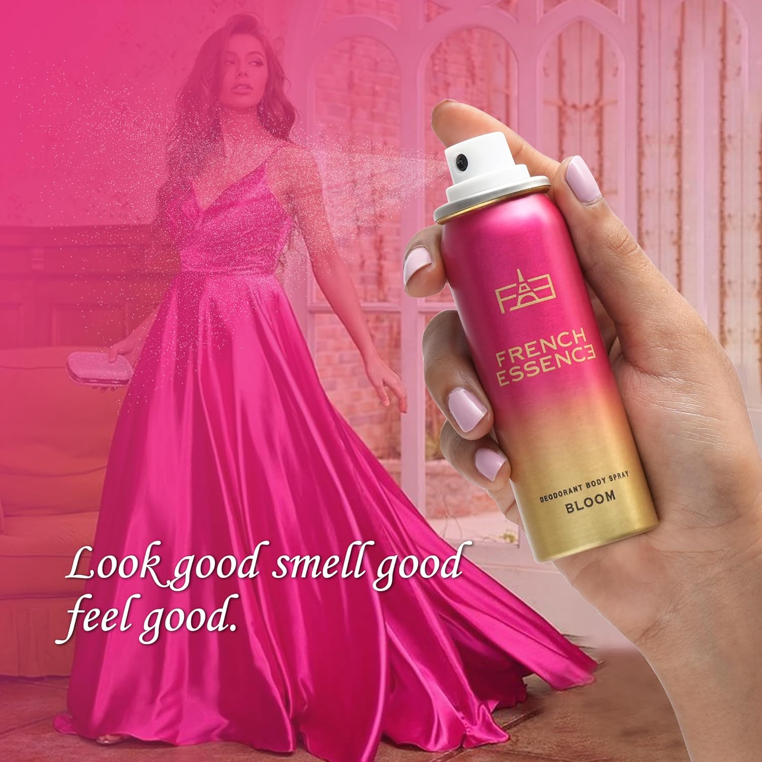 French Essence Deodorant Spray Perfume/deodorant For Women/Women Deo/ Body Spray Long Lasting Fragrance, Fresh Scent Deo,  Pack Of 3 X 50ml, 1.7 Fl.oz. Each Bloom, Oud And Aura