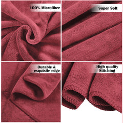 Sassoon Venir Microfiber Bath Towel 350 Gsm | Ultra Soft Material, Towel Medium Size For Women (Crimson)