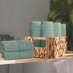 Boutiquo Ultra Soft 100% Cotton Washcloths 1800 Gsm | Contains Face Cloths Compact & Lightweight Multi Purpose Washcloths - Jade (12 Piece)