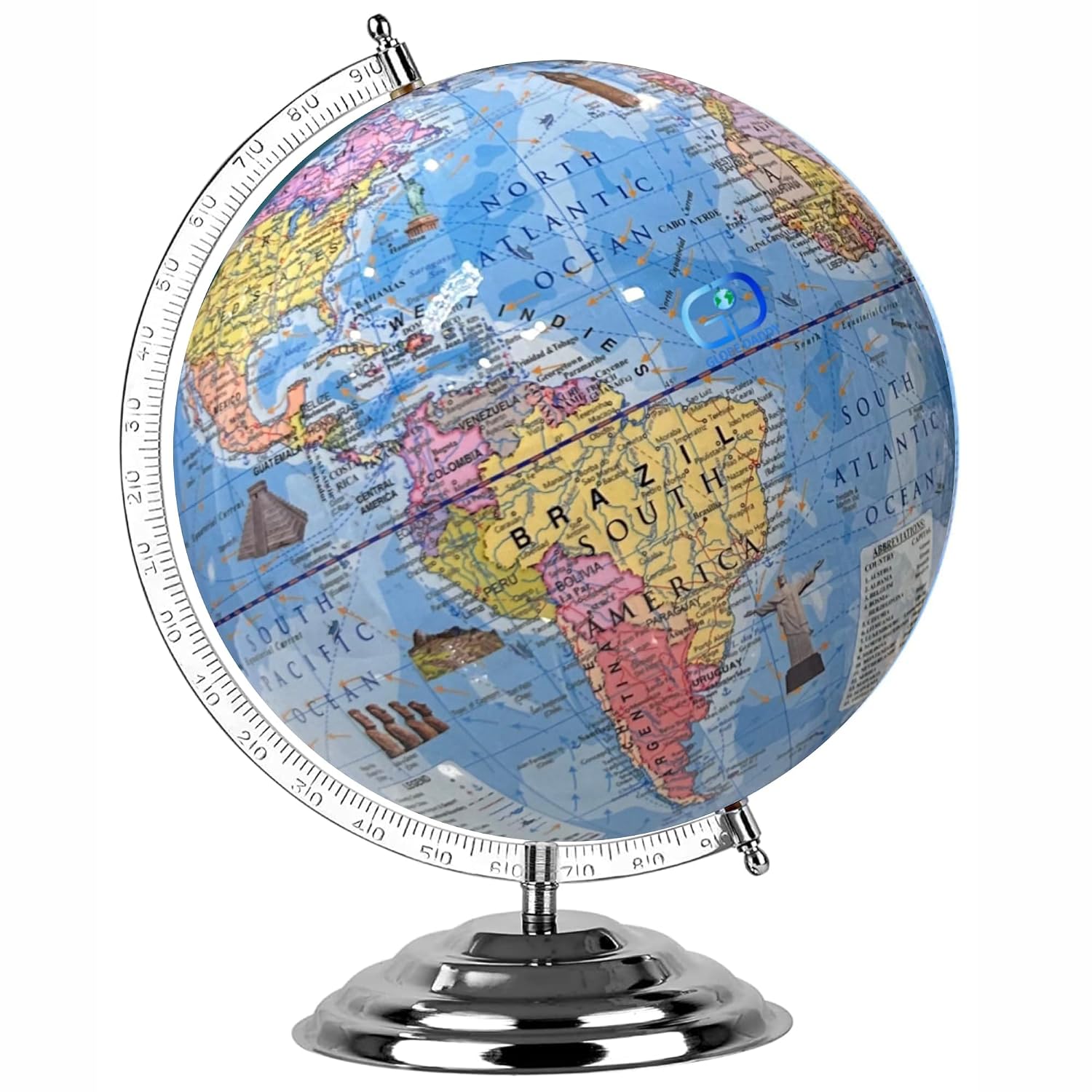 Globe12' Inch With Heavy Metal Base, Designed Specifically For Kids Learning, Office Table, Students Study & Kids Birthday Gift, Pack Of 1