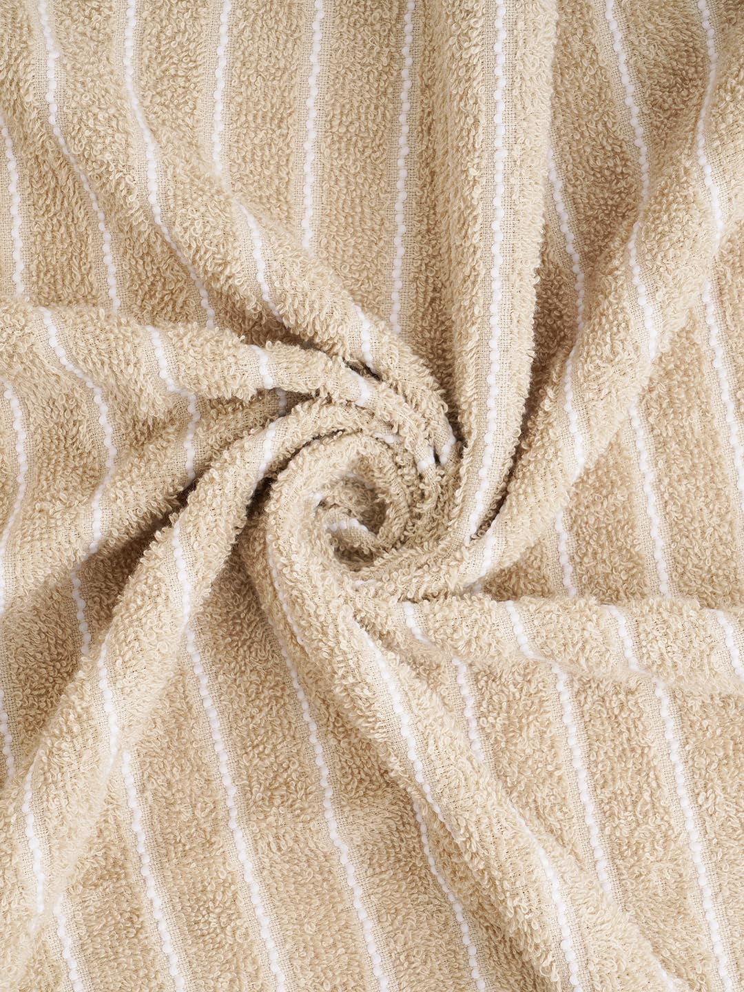 Welspun 100% Cotton Large 250 Gsm Dobby Solid 2-In-1 Bath Towel (Beige)