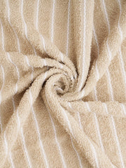 Welspun 100% Cotton Large 250 Gsm Dobby Solid 2-In-1 Bath Towel (Beige)