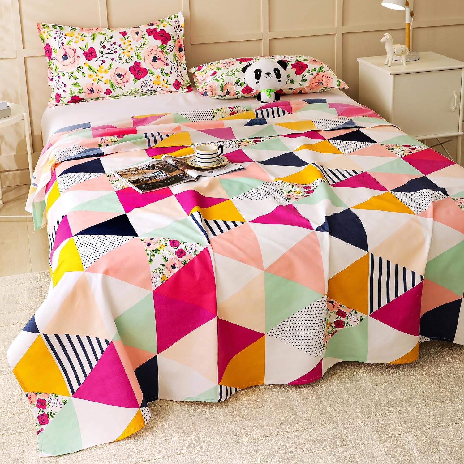 Microfiber Bedsheet Double Bed With 2 Pillow Cover - 88 X 100 Inches, Multicolor | Soft & Light-Weight - Special Occasion | Bedsheet For Queen Size Bed
