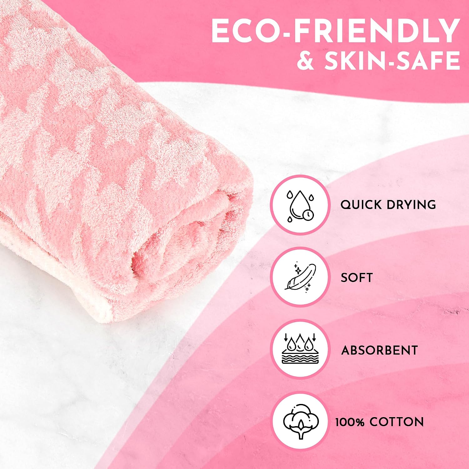 Enrich Homes Bath Towels 550 Gsm | For Women Large Size Absorbent Microfiber Bath Towel 2x Softer Than Cotton Towels (Rose Baby Pink)