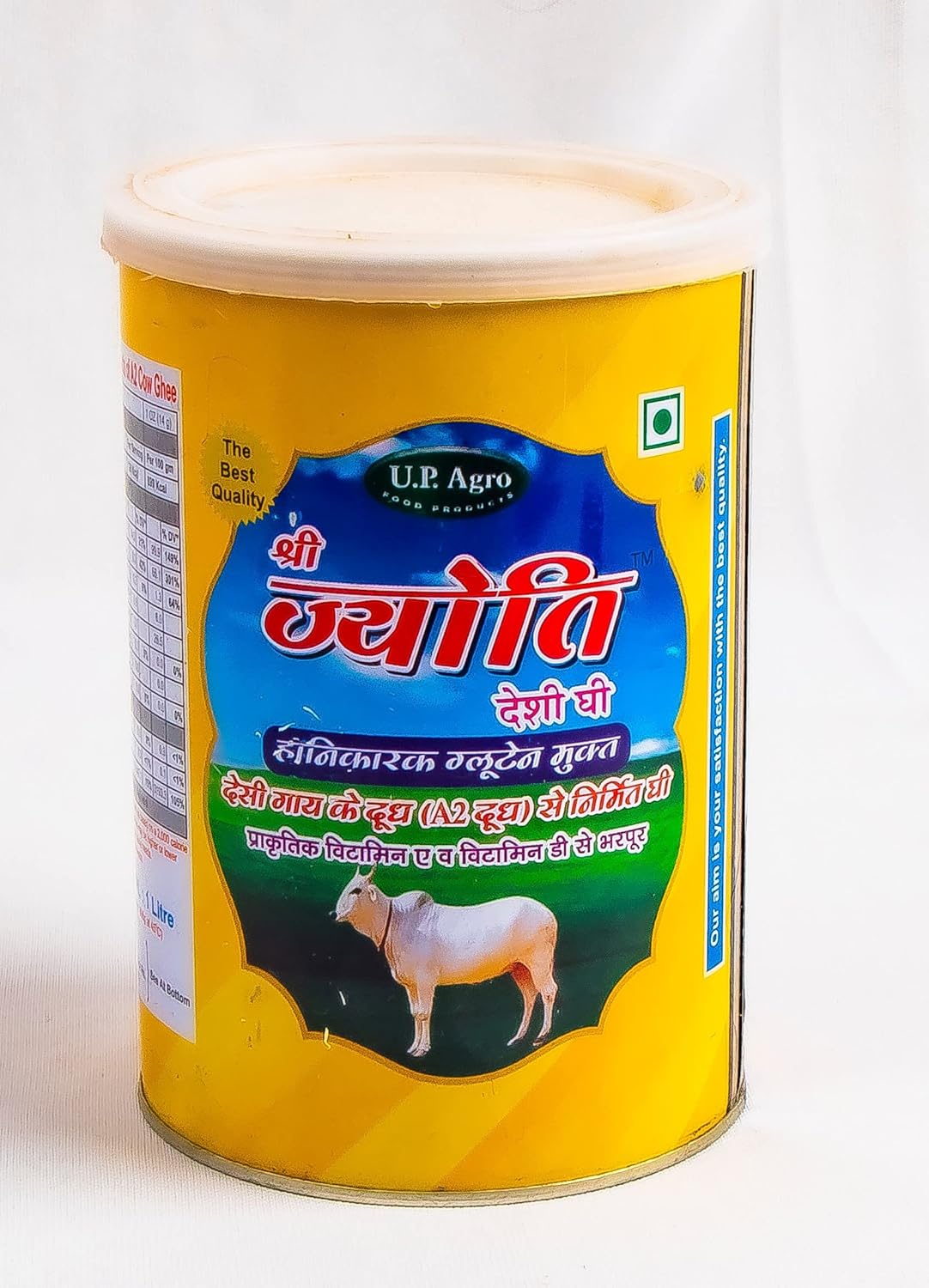 Pure Premium A2 Cow Desi Ghee By Shri Jyoti Deshi Ghee | High In Vitamins A, D & Healthy Desi Cow Ghee Good For Taste | (1 Litr) 33.8 Ounce | Tin Pack
