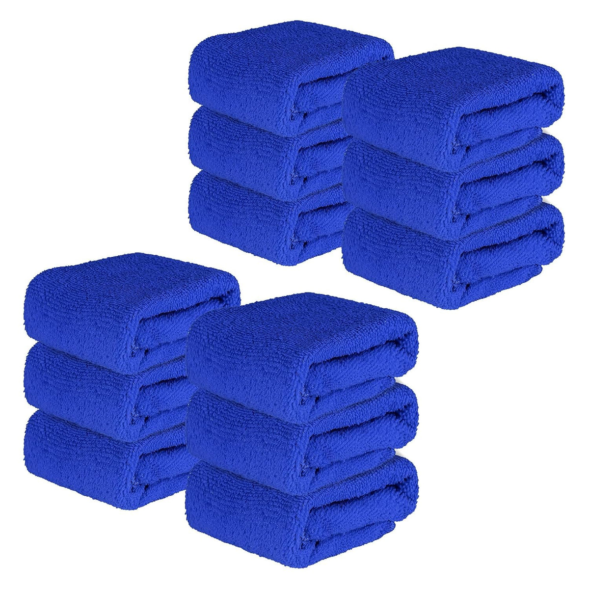 Kuber Industries Super Absorbent & Reusable Microfibre Face Towel 1300 Gsm (Plain Royal Blue) - Pack Of 12