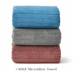 Urbanleaf Stripe Microfiber Hand Towels 320 Gsm | Gym & Workout Towels, Pack Of 3 (Multicolor 4)