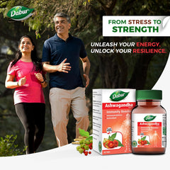 Dabur Ashwagandha Tablet Immunity Booster, Rich In Antioxidants, Helps In Blood Pressure & Other Symptoms | 60 Tablets 100gm 0.2lbs