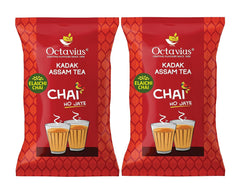 Octavius Kadak Elaichi Assam Tea - Pack Of 2 X 1 Kg, 35.2 Ounce Each | Garden Fresh Extra Strong Assam Tea - Kadak Chai Patti | Caffeine Free Strong Cardamom Chai Patti