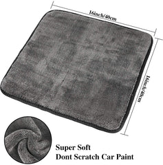 Auto Hub Heavy Microfiber Cloth For Car Cleaning & Detailing, Double Sided, Extra Thick Plush Microfiber Towel Lint-Free 600 Gsm | Pack Of 2 (Grey)