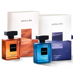 Upsilon Shooting Star + Golden Sand Eau De Parfum For Men 100ml 3.4 Fl.oz. Each Pack Of 2 | Travel Friendly | Luxury Scent