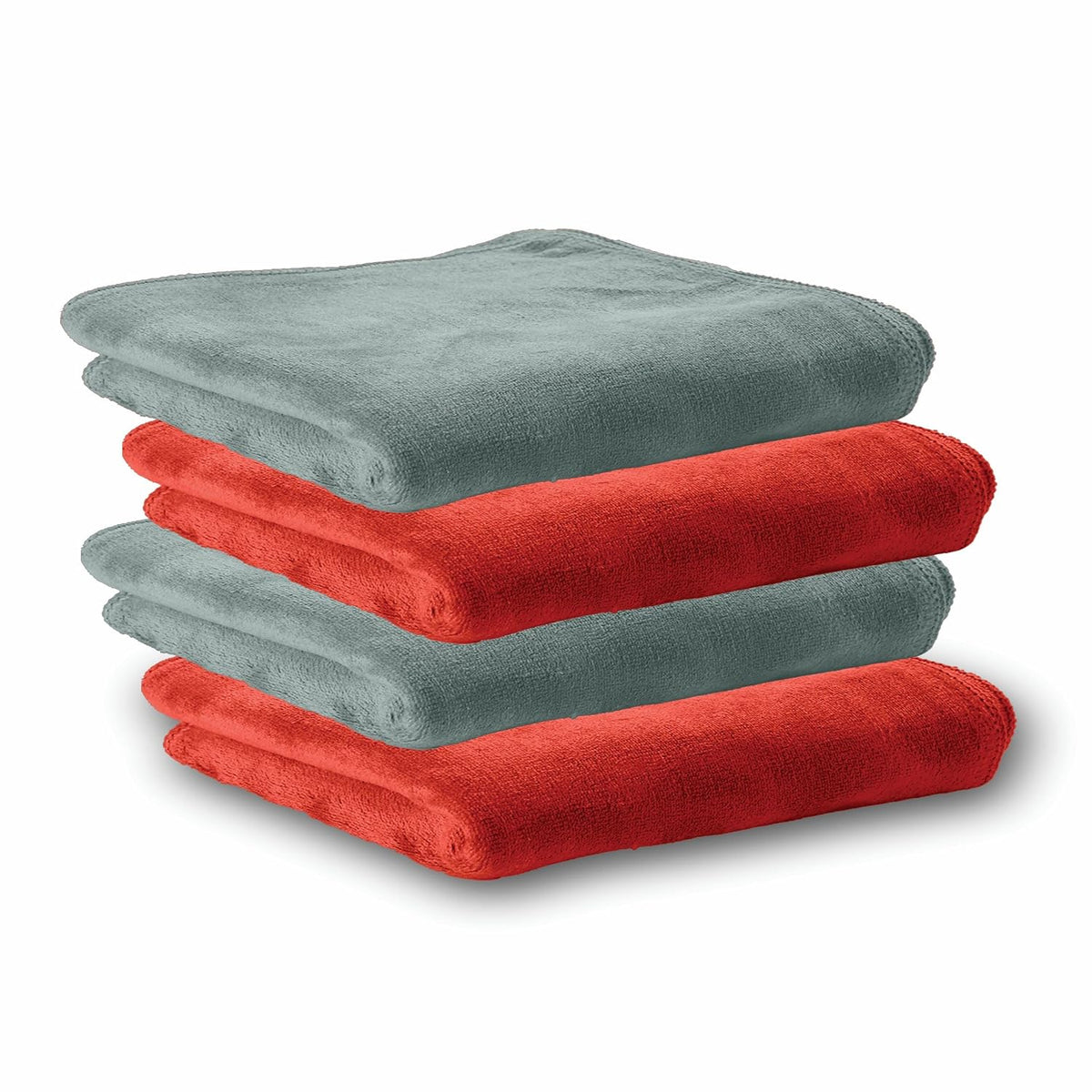 Housse Microfiber Hand Towel 800 Gsm | Premium Quality Towels Ultra Absorbent & Anti-Bacterial For Gym (Desert Sand & Frost Grey) - Pack Of 4