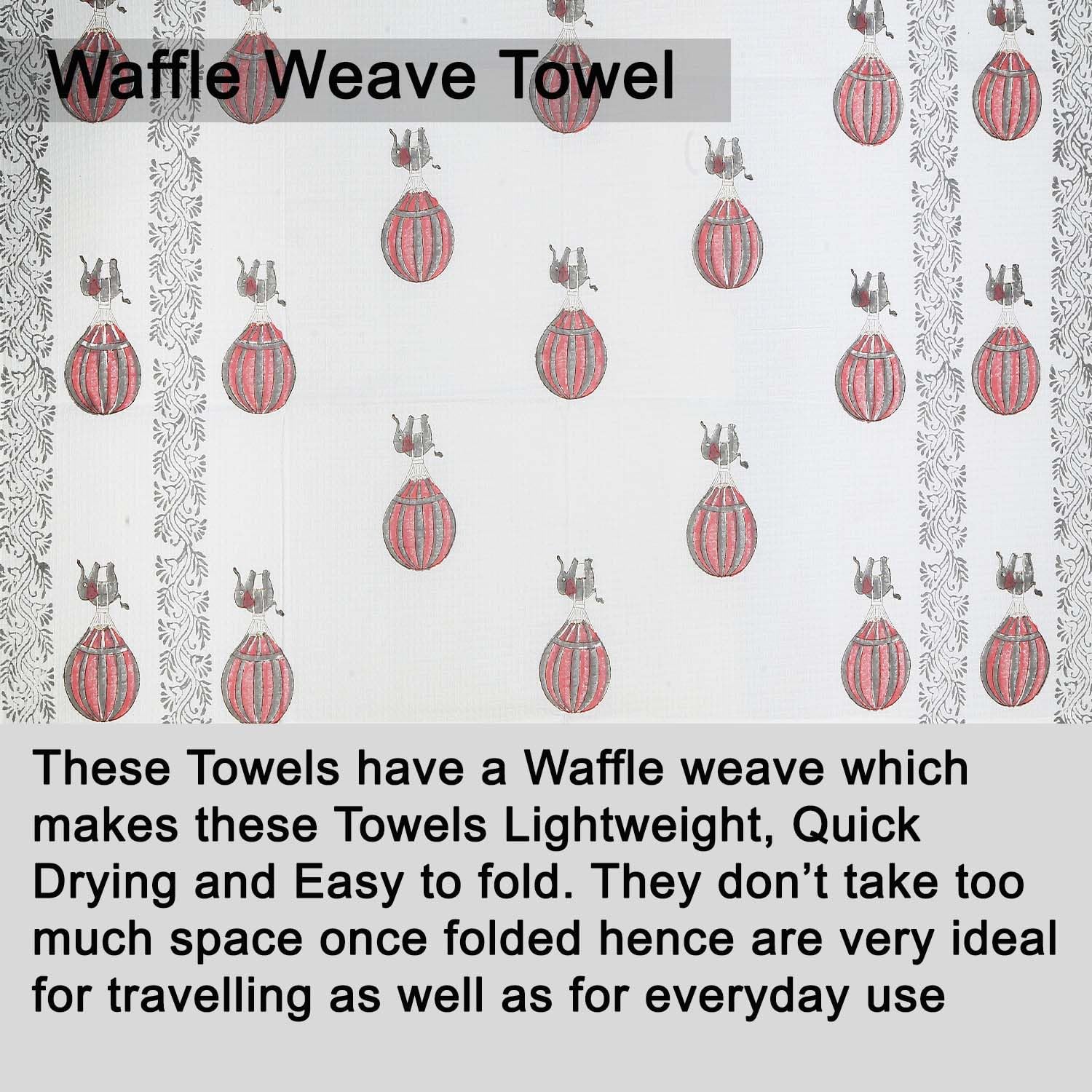 Urbano Homz 100% Cotton Large Size Bath Towel 350 Gsm | For Men & Women, Ethnic Bathing Towel (Red & Grey)