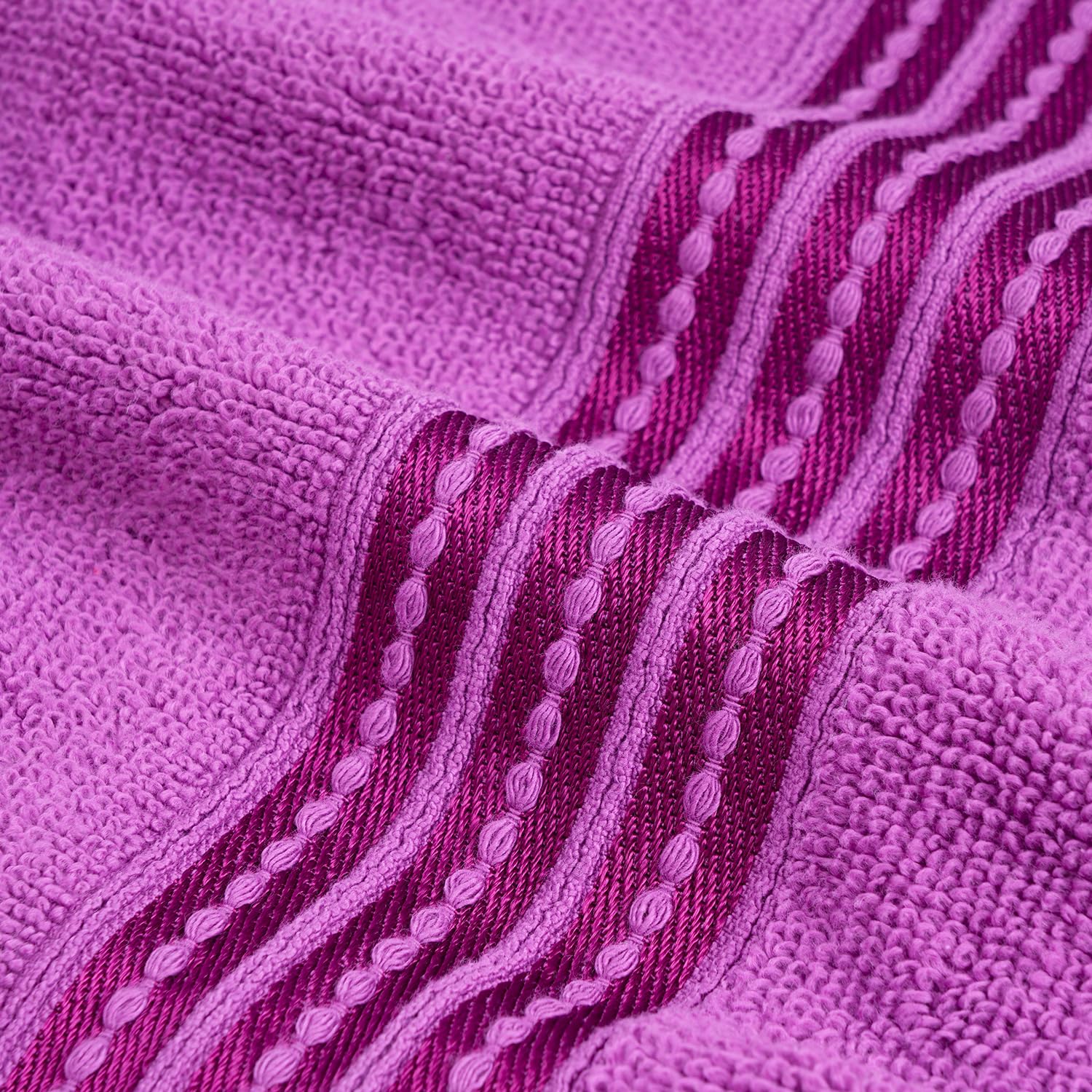 Micro Cotton Remy Basel Luxury Terry Cotton Bath Towel 550 Gsm | Super Comfortable 100% Long Staple Cotton Bath Towel (Voilet)
