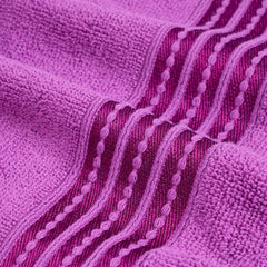 Micro Cotton Remy Basel Luxury Terry Cotton Bath Towel 550 Gsm | Super Comfortable 100% Long Staple Cotton Bath Towel (Voilet)