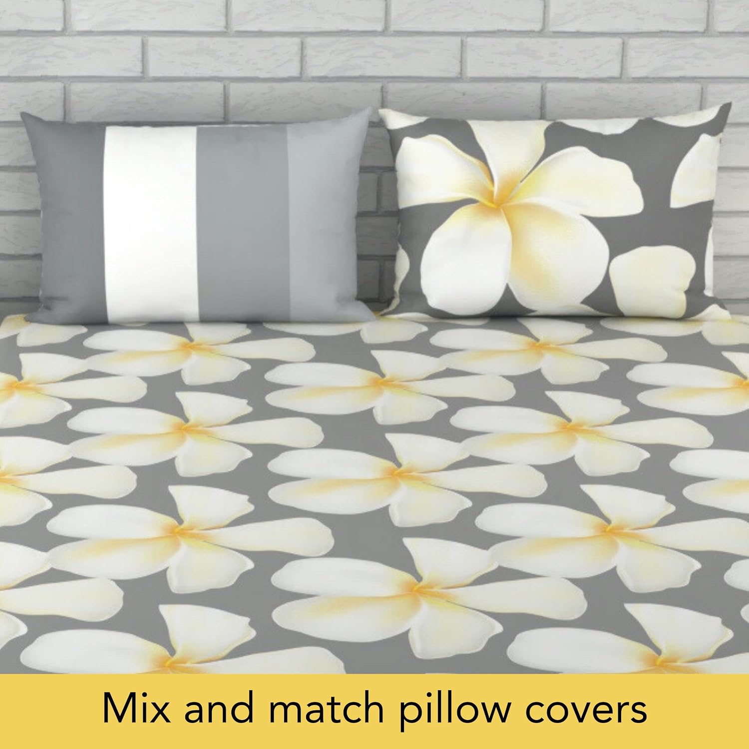 Perfect Cotton King Size Bedsheet With 2 Pillow Covers | 104 X 104 Inches, White & Grey | Durability, Breathability, Softness, & Easy Maintenance