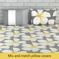 Perfect Cotton King Size Bedsheet With 2 Pillow Covers | 104 X 104 Inches, White & Grey | Durability, Breathability, Softness, & Easy Maintenance