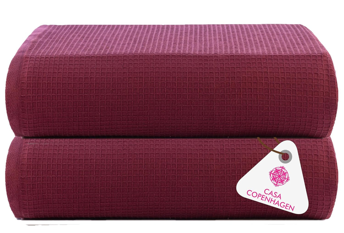 Casa Copenhagen Egyptian Cotton Exotic Hand Towel 400 Gsm (Wf Burgundy)- 2 Pcs