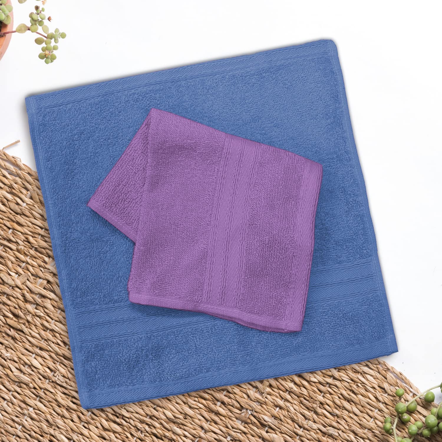 Sassoon Anatolia 12 Piece Cotton Face Towel 500 Gsm (Heaven & Purple)