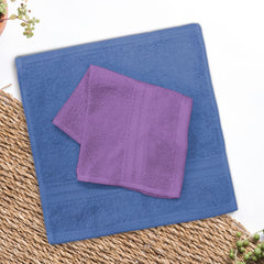 Sassoon Anatolia 4 Piece Cotton Face Towel 500 Gsm (Heaven & Purple)