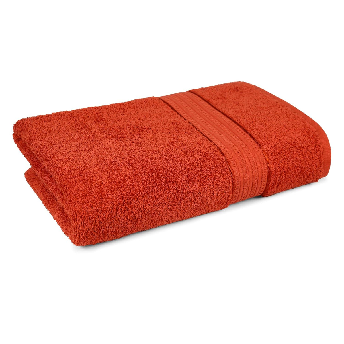 Mytrident 100% Cotton Home Essential Bath Towels Small Size 450 Gsm (Red Rust)