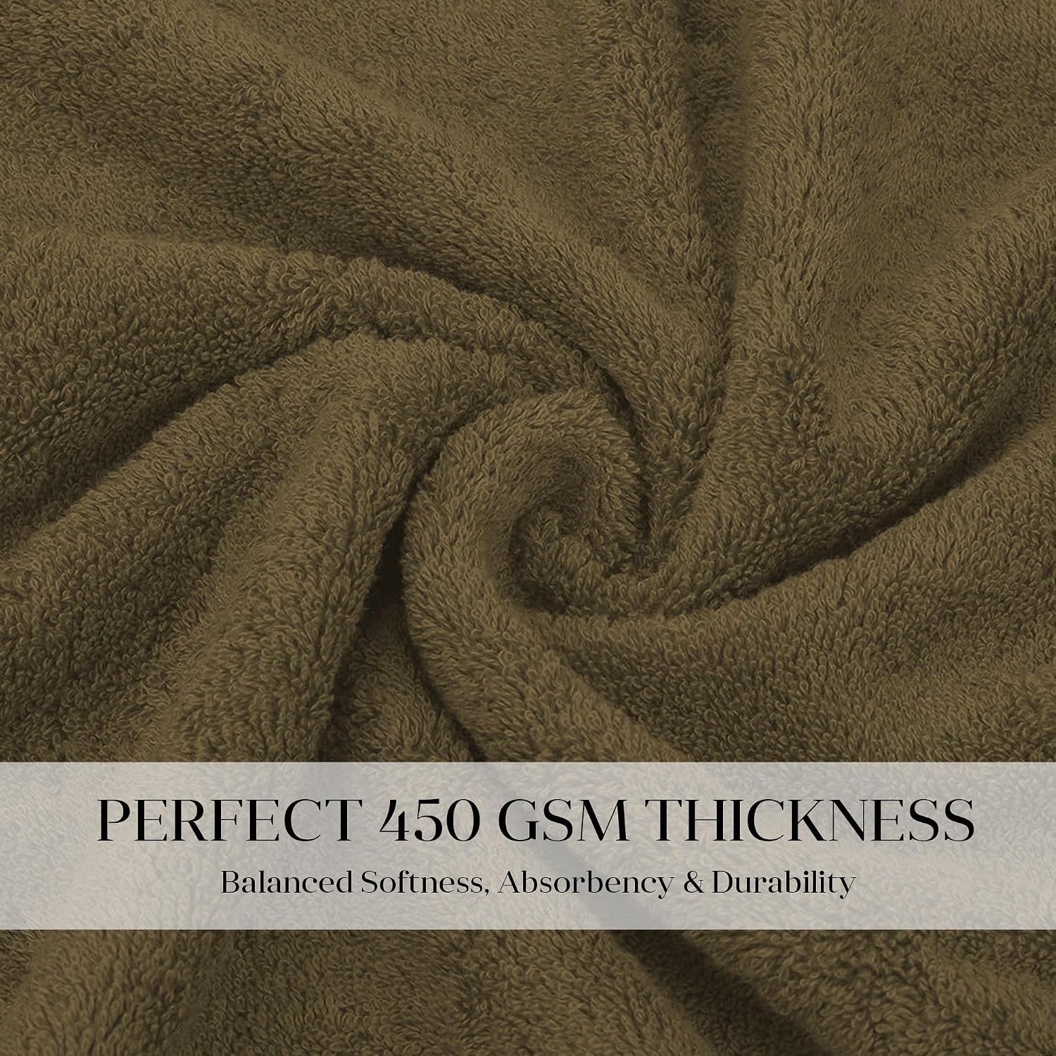 House Of Terry 100% Cotton Bath Towel 450 Gsm | Quick Dry, Fade-Resistant, Soft, Lightweight & Absorbent For Men & Women Large Size Towel (Brown)