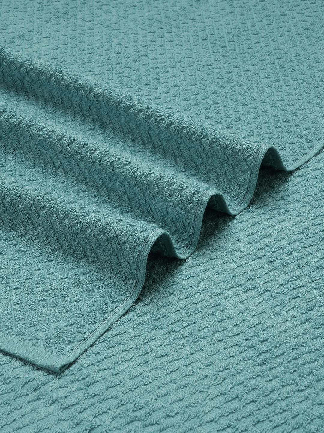 Spaces 100% Cotton Large Bath Towel 400 Gsm | For Men & Women Super Absorbent, Quick Dry, Ultra Soft Dobby Solid Design Towels Large Size (Dusty Turquoise)