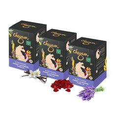 Chayam Sweet Lavender Vanilla Tea - Pack Of 3 X 20 Pyramid Tea Bags | Blended With Lavender, Roasted Chicory, Vanilla & Rose Petals - Make Iced Or Hot Tea | Low Caffeine, Gluten Free, No Added Sugar