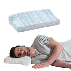 Cervical Contour Memory Foam Pillow, Orthopedic Bed Pillow For Sleeping, White | For Pain Relief With Washable Zippered Pillow Cover | Eco-Friendly, Adjustable, Removable Cover