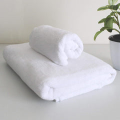 Heelium Bamboo Towel Bath & Hand Towel 700 Gsm | Soft, High Absorbency & Antibacterial Towels (White) - Pack Of 2