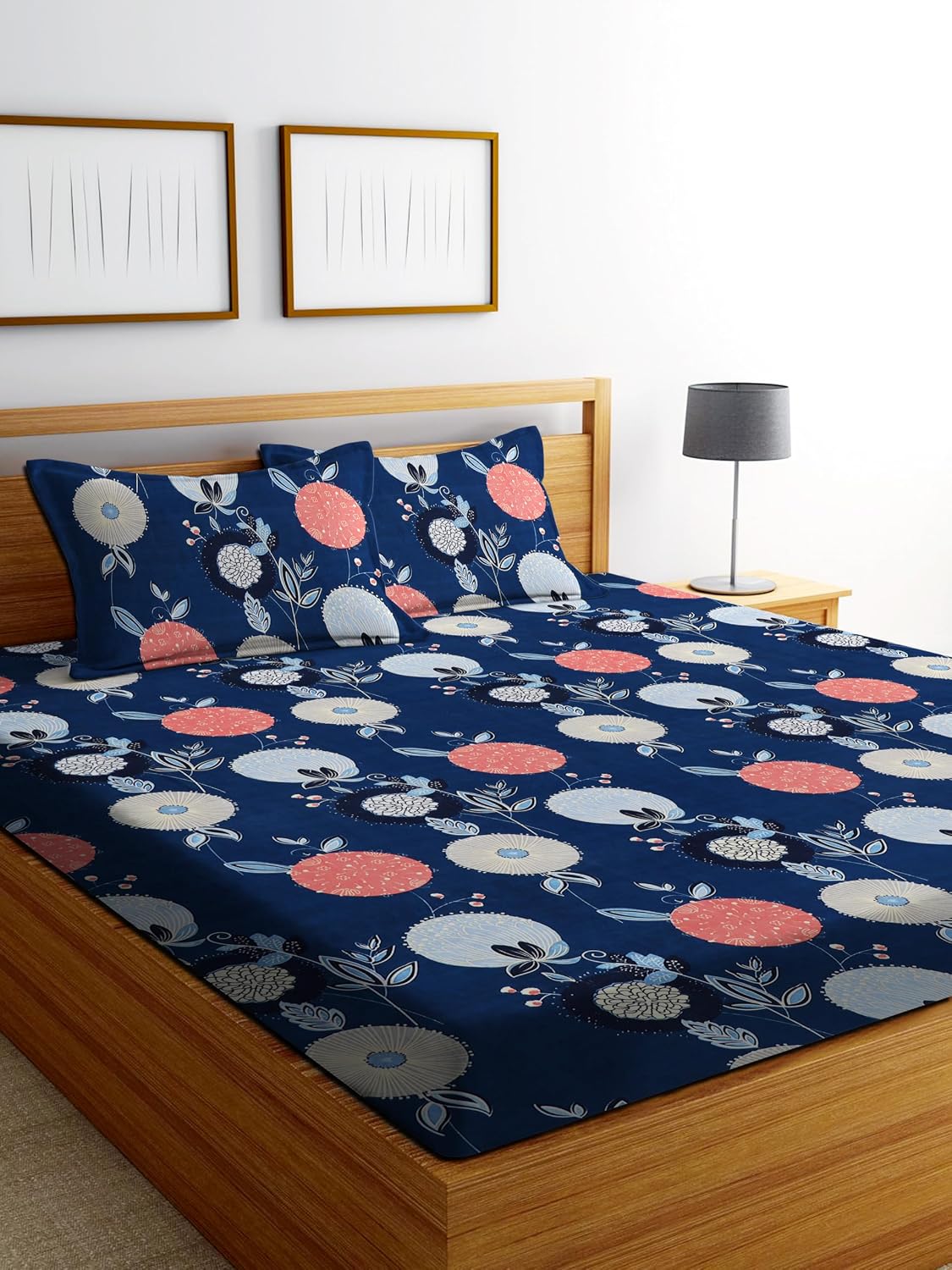 1 Bedsheet King Size 2 Matching Pillow Covers - 72 X 780 Inches, Blue | All Around Elastic Soft & Durable Bedding For Bedroom - Lightweight Perfect For All Seasons