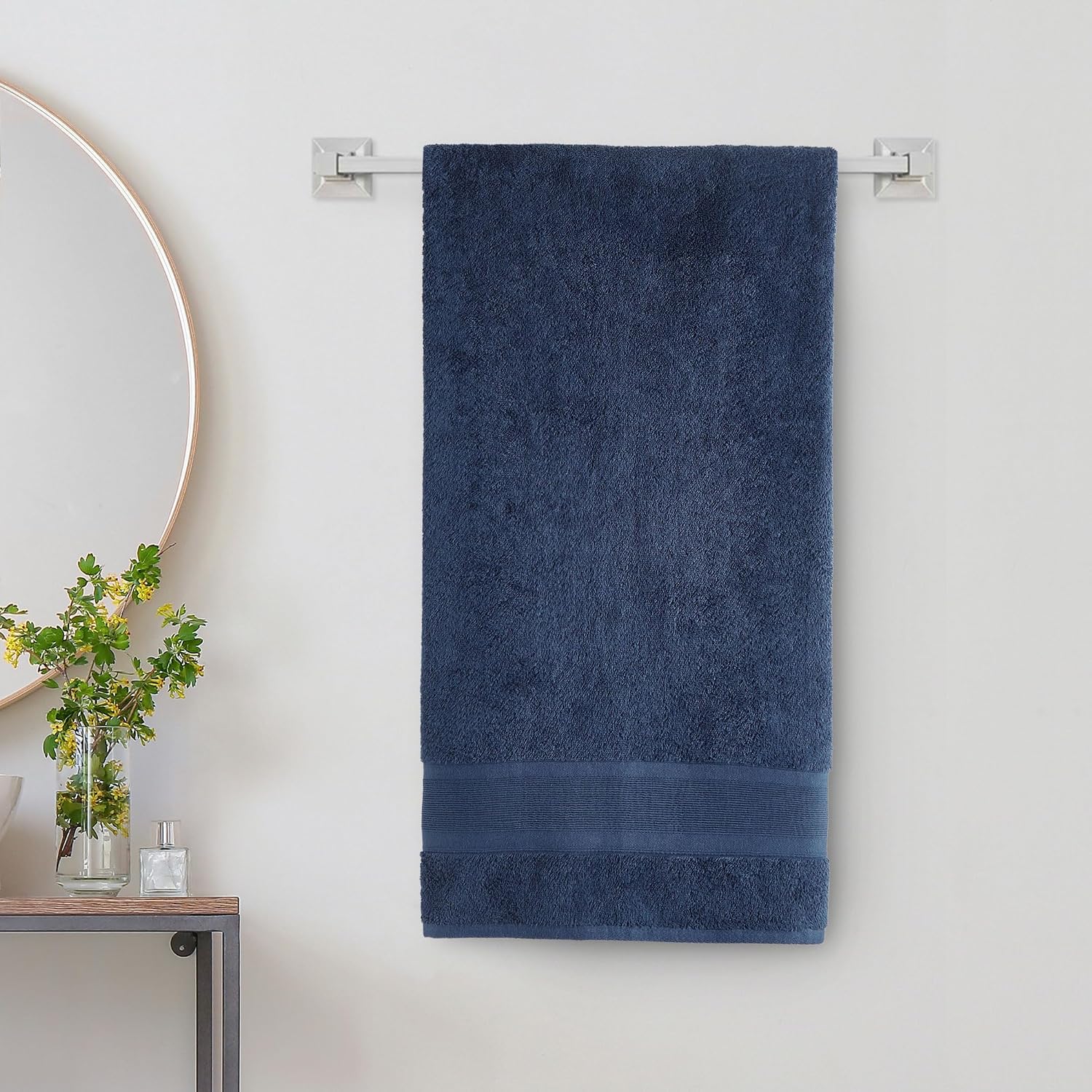 Home Centre Refresh Essence Cotton Bath Towel 500 Gsm (Navy Blue)