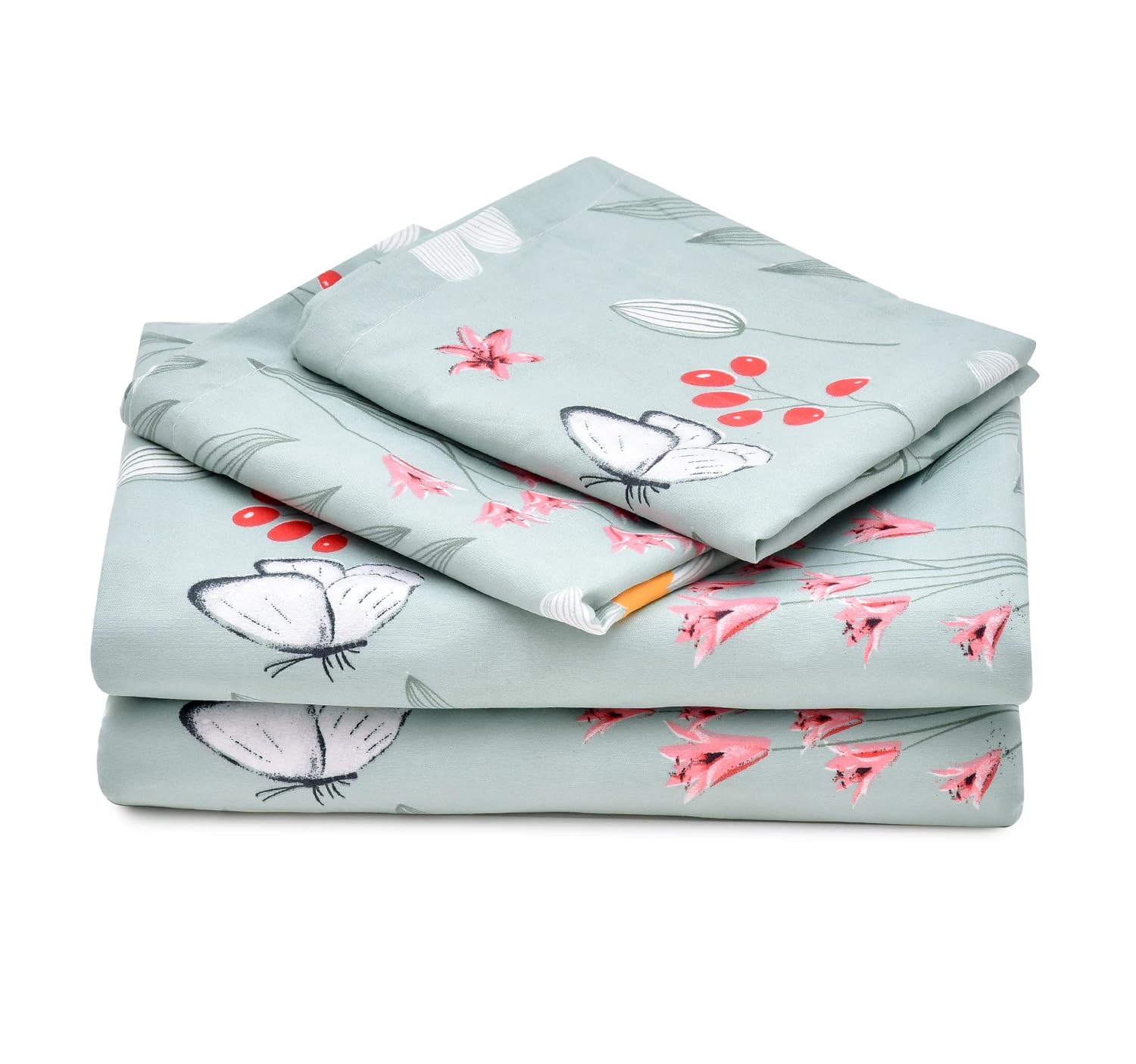 Elastic Fitted Bedsheet For Double Bed With 2 Pillow Cover - 60 X 78 Inches, Multicolor | Super Soft Brushed Durable Fabric