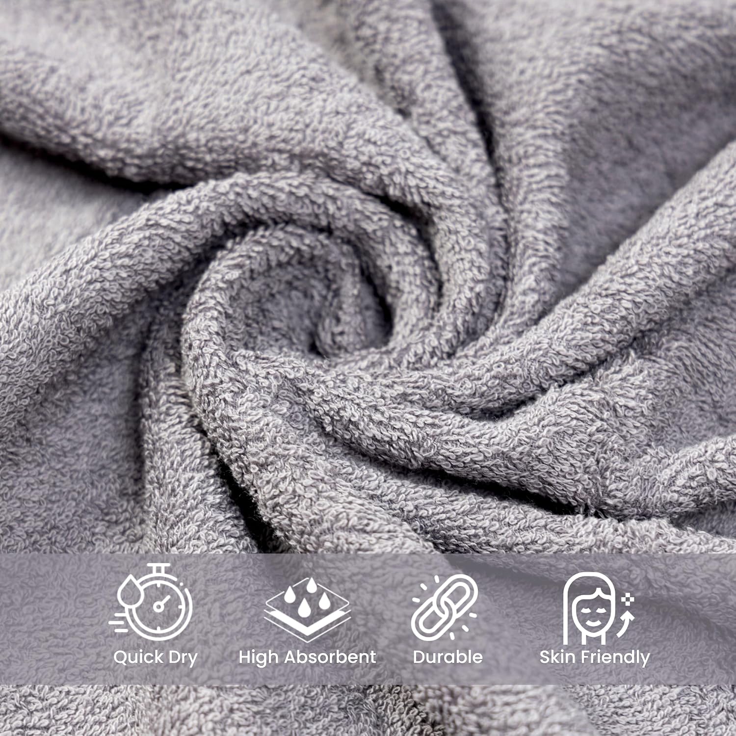 Akiko Home 100% Cotton Essential Series Face Towel 600 Gsm | Soft Absorbent & Durable Washcloth For Men & Women, Compact Travel Towel -Pack Of 4 (Grey & Maroon)