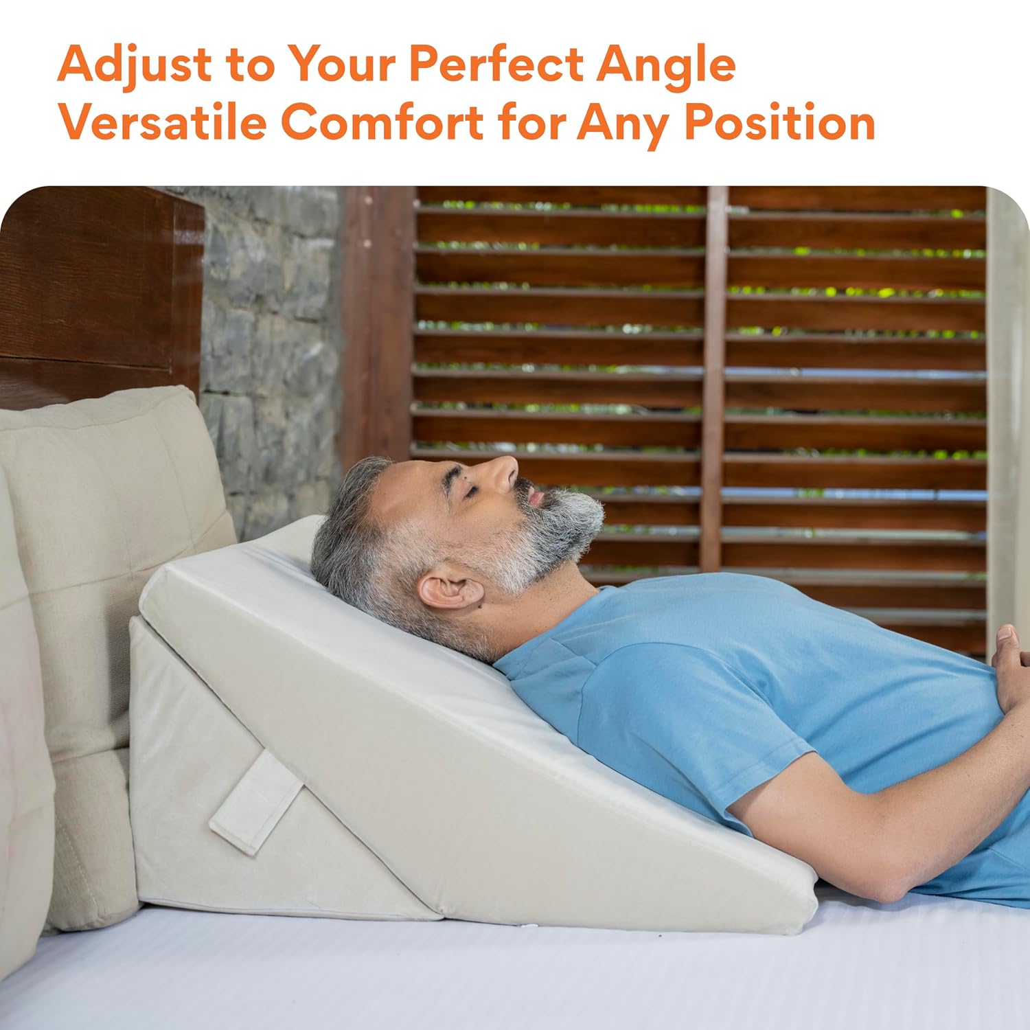 Memory Foam Bed Wedge Pillow For Sleeping, Wedge Pillow, Cream - Xl Size - 24 X 24 X 12 Inch | Adjustable, Wedge Pillow For Back Support | Acid Reflux, Gerd, Snoring, Pregnancy, Soft Pillow