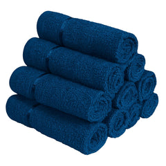 Story@Home 10 Piece 450 Gsm Cotton Face Towel | Ultra Soft Cotton, Super Absorbent, Antibacterial Treatment, Face Towel (Navy Blue)